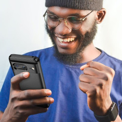 Etui Bumper Carbon LUX na telefon Google Pixel 8 5G GKWS6 czarne