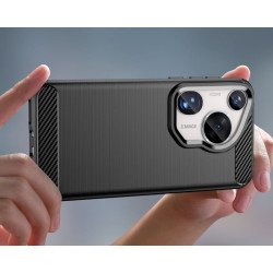 Etui Bumper Carbon Lux na telefon Huawei Pura 70 Ultra HBP-LX9 czarne