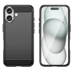 Etui Bumper Carbon LUX na telefon Apple iPhone 16 A3287 czarne