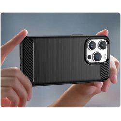 Etui Bumper Carbon Lux na telefon Apple iPhone 16 Pro Max A3296 czarne