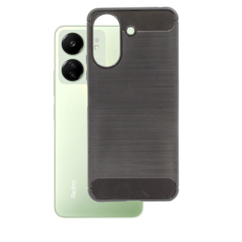 Etui Bumper Carbon Lux na telefon Xiaomi Redmi 13C 4G 23108RN04Y / POCO C65 2310FPCA4G czarne