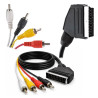 Kabel EURO SCART - 4x RCA cinch audio video 1,5m czarny