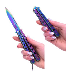 Nóż motylowy motylek treningowy tępy do ćwiczeń scyzoryk kameleon 22,5cm