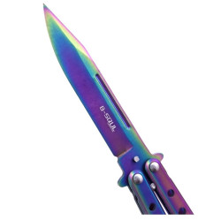 Nóż motylowy motylek treningowy tępy do ćwiczeń scyzoryk kameleon 22,5cm