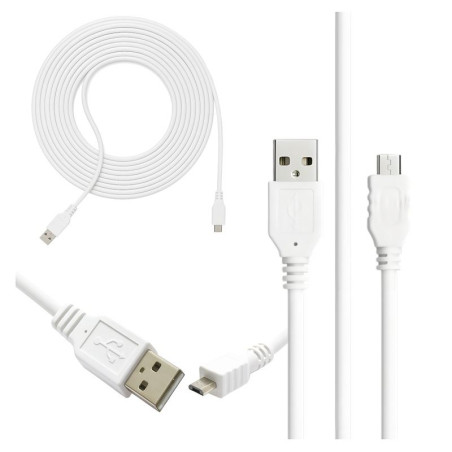 Kabel USB - Micro USB 7,5m biały przewód do ładowania i transmisji danych