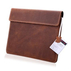Etui skóra 2 pionowe z klapką na tablet uniwersalne 8,0 - 8,4 cali brązowe