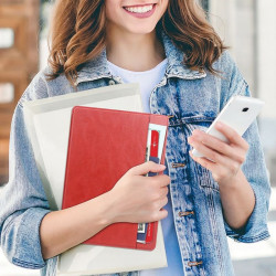 ETUI LEATHER CASE PEN na tablet Lenovo Tab M11 / K11 / K11E 11 10,95" TB330 czerwone z miejscem na rysik