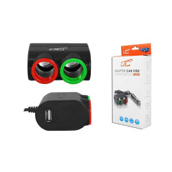 Rozgałęźnik zapalniczki 2 gniazda + USB 1,2A ROZ1
