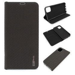 Etui Flip Vennus na telefon Apple iPhone 11 6,1" A2111 czarne CARBON