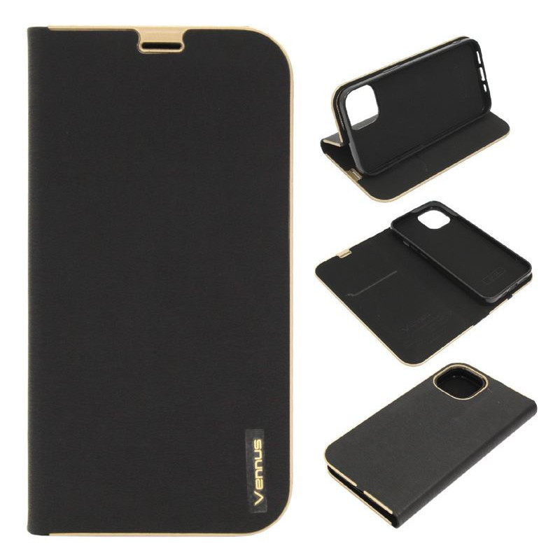 Etui Flip Vennus na telefon Apple iPhone 14 A2882 czarne