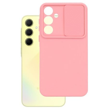 Etui SILICONE LENS na telefon Samsung Galaxy A35 5G A356 jasnoróżowe