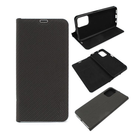 Etui Flip Vennus na telefon Xiaomi Redmi Note 10 / 10S / POCO M5s czarne carbon