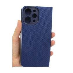 Etui Flip Vennus na telefon Xiaomi Redmi 12 4G 23053RN02Y granatowe CARBON