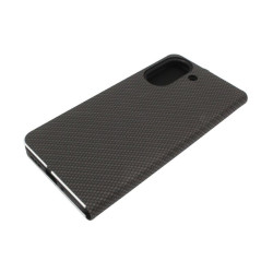 Etui Flip Vennus na telefon Xiaomi Redmi 13C 4G 23108RN04Y / POCO C65 2310FPCA4G czarne CARBON