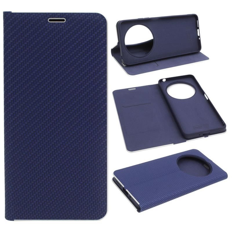Etui Flip Vennus na telefon Xiaomi Redmi 14C 2409BRN2CA / POCO C75 2410FPCC5G granatowe carbon