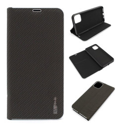 Etui Flip Vennus na telefon Apple iPhone 11 Pro Max A2161 czarne CARBON