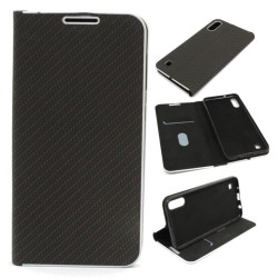 Etui Flip Vennus do telefonu Samsung Galaxy A10 A105 czarne CARBON