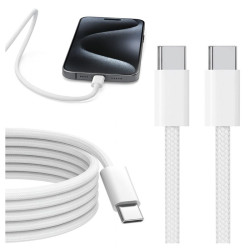 Kabel USB-C PD 65W 2m biały - szybkie ładowanie