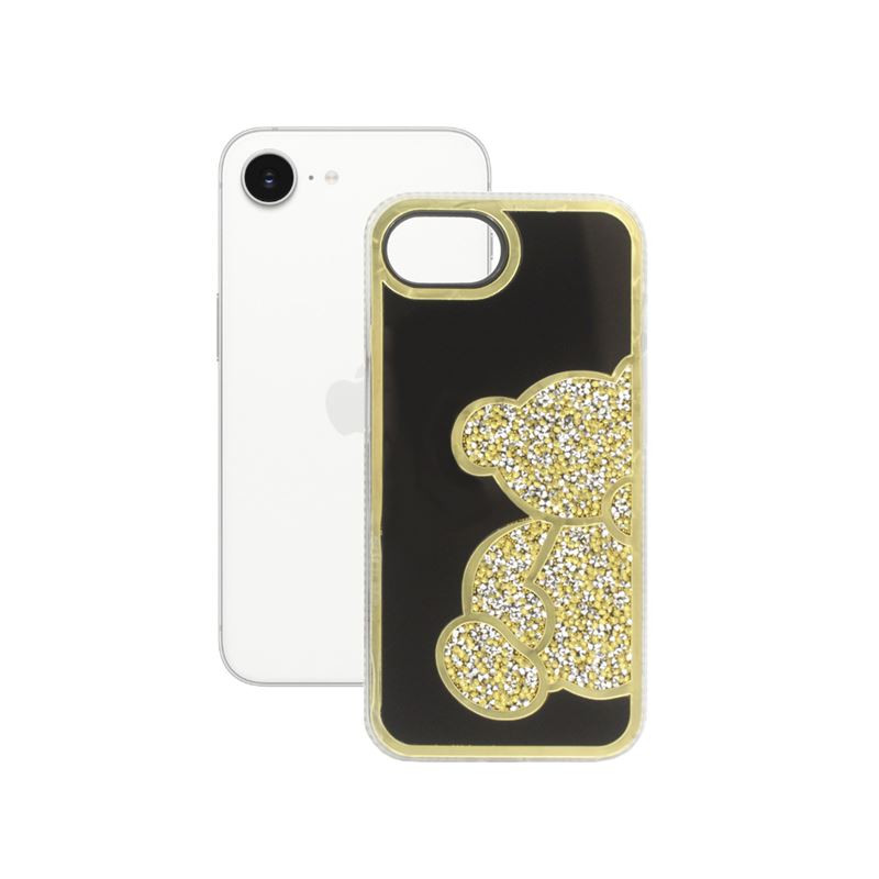 Etui TEDDY BEAR na telefon Apple iPhone 16e A3409 / 17e A3634 damskie dziewczęce na prezent urodziny święta złote