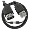 Przedłużacz kabla USB A-A 2.0 1,8m - czarna przedłużka USB-A do urządzeń i akcesoriów
