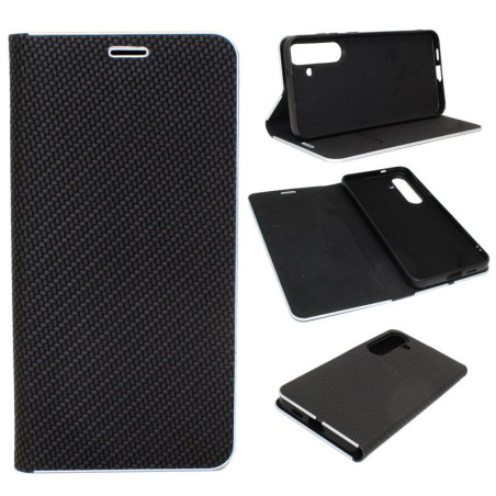 Etui Flip Vennus na telefon Samsung Galaxy S24 5G S921 czarne CARBON