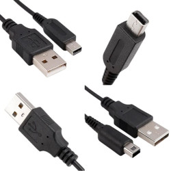 Kabel USB do konsoli Nintendo 2DS 3DS New3DS New2DS XL czarny przewód