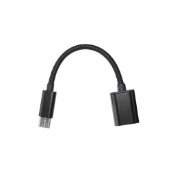 Adapter USB-C na USB-A OTG Host 13cm | Przejściówka nylon czarna