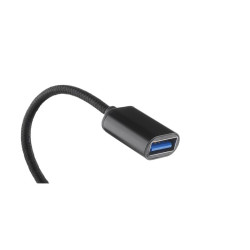 Adapter USB-C na USB-A OTG Host 13cm | Przejściówka nylon czarna
