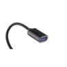 Adapter USB-C na USB-A OTG Host 13cm | Przejściówka nylon czarna