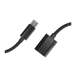 Adapter USB-C na USB-A OTG Host 13cm | Przejściówka nylon czarna