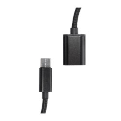 Adapter USB-C na USB-A OTG Host 13cm | Przejściówka nylon czarna