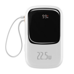 POWERBANK Baseus 20000mAh POWER BANK 22,5W z LED LCD i QC Quick Charge / PD Power Delivery / SCP kabel USB-C biały
