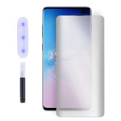 9H SZKŁO hartowane na telefon Samsung Galaxy S10+ G975 UV + lampa bezbarwne