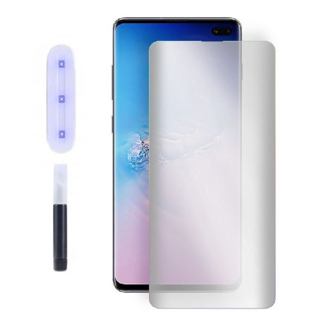 9H SZKŁO hartowane na telefon Samsung Galaxy S10+ G975 UV + lampa bezbarwne