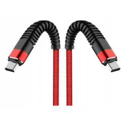 Kabel USB-C PD Power Delivery 1m czerwony przewód wspierający szybkie ładowanie 60W Nylon HQ