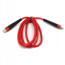 Kabel USB-C PD Power Delivery 1m czerwony przewód wspierający szybkie ładowanie 60W Nylon HQ