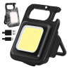 Latarka brelok LED mini z akumulatorem zawieszka do kluczy otwieracz USB czarna