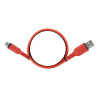 Kabel USB-C - USB do ładowania i transmisji danych 1m czerwony nylonowy 2A
