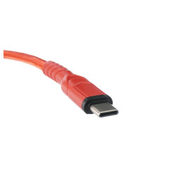 Kabel USB-C - USB do ładowania i transmisji danych 1m czerwony nylonowy 2A