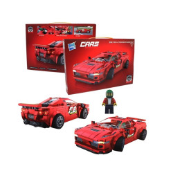 Zestaw klocków konstrukcyjnych 322 elementy - model samochodu sportowego dla dzieci 6+ czerwony