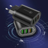 Ładowarka sieciowa QC 3.0 3 x USB czarna