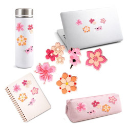 Naklejki 3D kwiaty wiśni sakura - zestaw 5 szt.