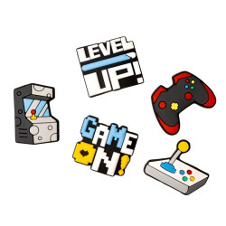 Naklejki 3D gamer Game On Level Up - zestaw 5 szt.