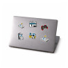 Naklejki 3D gamer Game On Level Up - zestaw 5 szt.