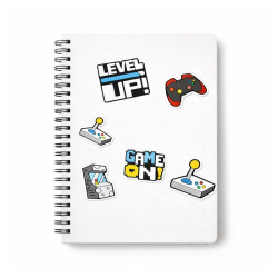 Naklejki 3D gamer Game On Level Up - zestaw 5 szt.