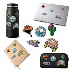 Naklejki 3D lato wakacje surf retro - zestaw 5 szt.