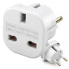 Adapter przejściówka UK do PL z zabezpieczeniem biała wtyczka zasilania AC Anglia Polska