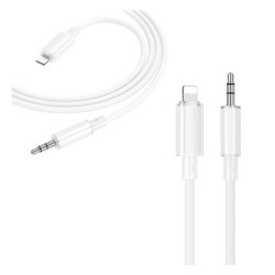 Kabel cyfrowy audio jack 3,5mm - Lightning Apple iPhone iPad przewód 1m BL21 biały