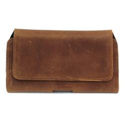 Etui Kabura skórzana CRAZY 3D na telefon Realme 11 Pro Plus Pro+ Cubot X70 1320 A70 Fusion+ brązowa