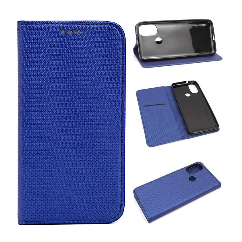 Etui Smart Magnet na telefon motorola moto e20 e30 e40 granatowe
